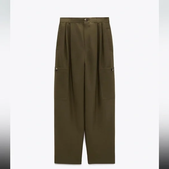 Zara Green Cargo Pants - Picture 5 of 7